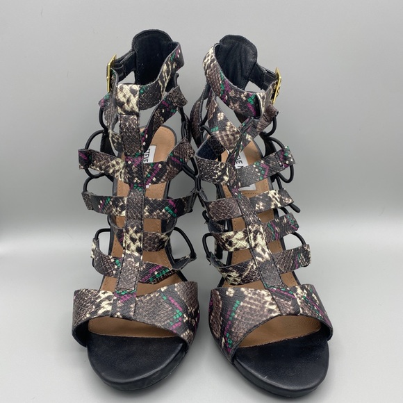 Steve Madden Snakeskin Strappy Stilettos US Women’s 9 Multicolor - Picture 2 of 8